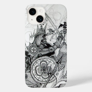Coque Pour iPhone 14 GUERRIÈRES GOTHIQUES Imaginaire noir blanc