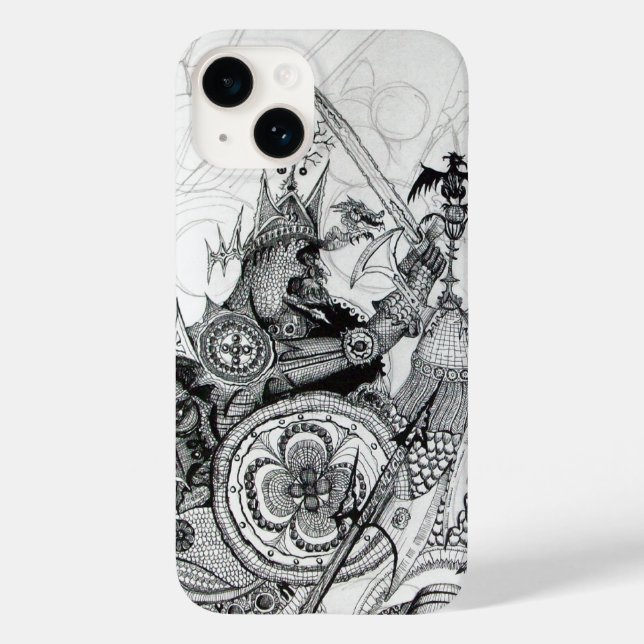 Coques Case-Mate iPhone GUERRIÈRES GOTHIQUES Imaginaire noir blanc (Verso)