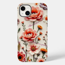 Coque Pour iPhone 14 Plus guillemet personnalisé fleur boho