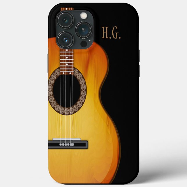 Coques Case-Mate iPhone Guitare acoustique monogramme (Verso)