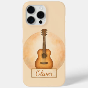 Coque iPhone 15 Pro Max Guitare Acoustique Nom Personnalisé Pour Amoureux