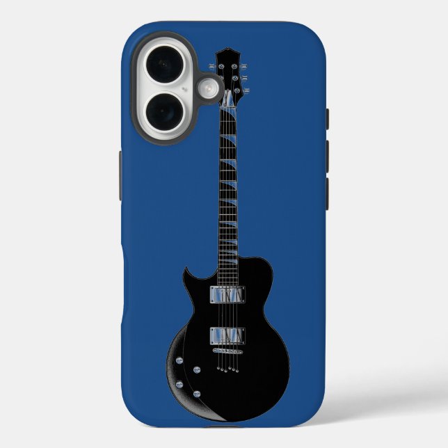 Coques Case-Mate iPhone Guitare électrique Bleu Black Pop Art (Verso)
