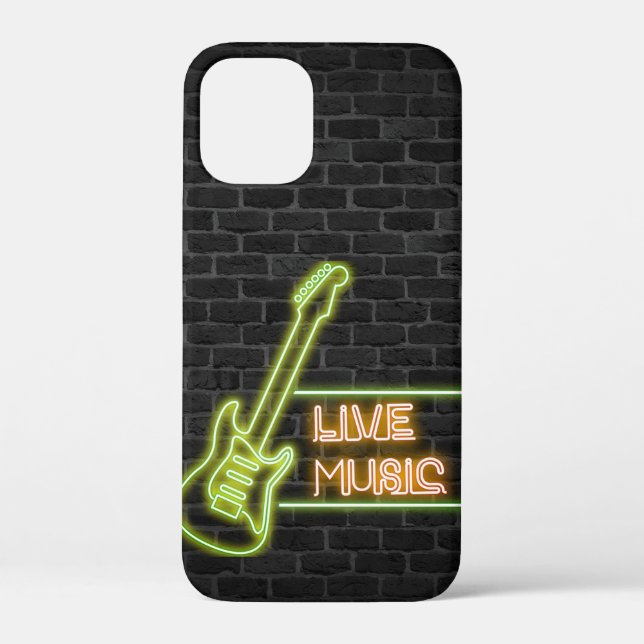 Coques Case-Mate iPhone Guitare néon en brique (Verso)