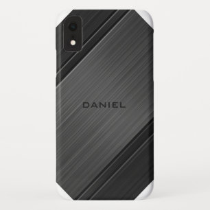 Case-Mate iPhone Case Gunmetal Grey Texture Design Nom personnalisé