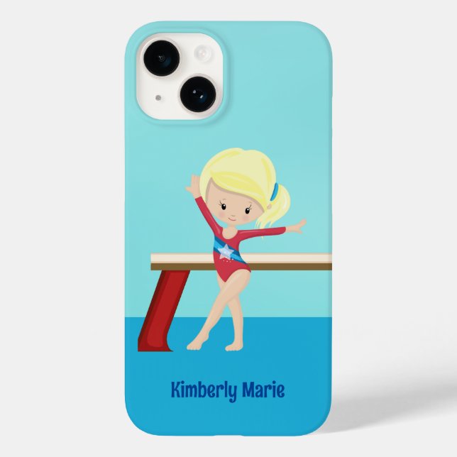 Coques Case-Mate iPhone Gymnastique mignonne fille Blonde personnalisée Gy (Verso)