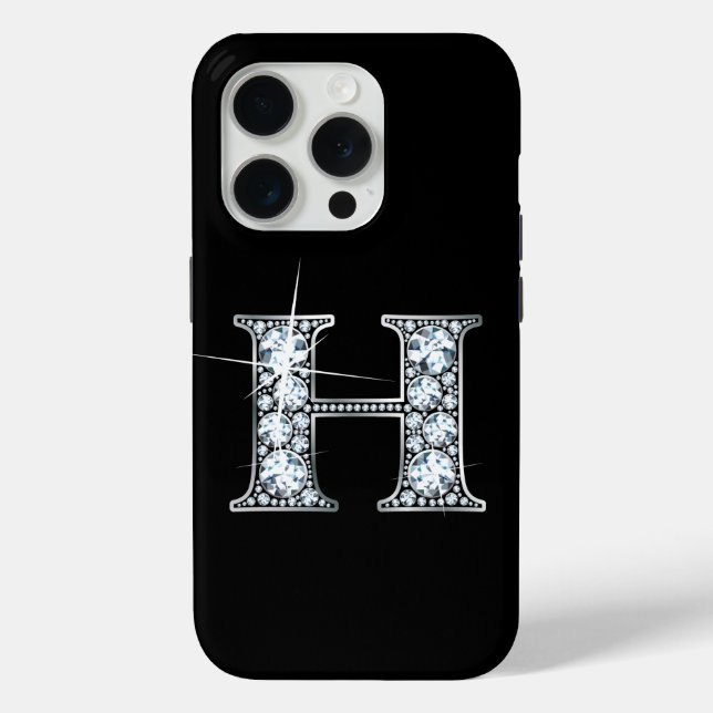 Coques Case-Mate iPhone H Faux Diamond Monogramme (Verso)