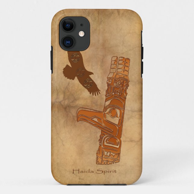 Coques Case-Mate iPhone Haida Eagle & Totem Pole Art autochtone (Dos)