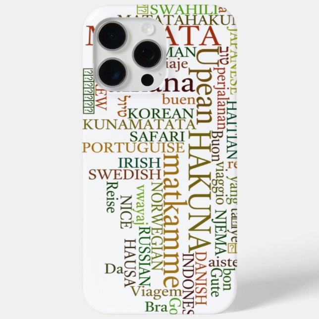 Coques Case-Mate iPhone Hakuna Matata Global Word Cloud Art (Verso)