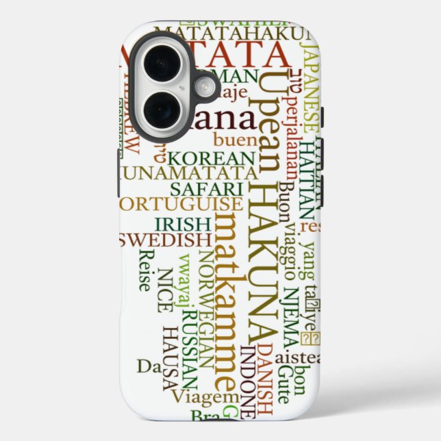 Coques Case-Mate iPhone Hakuna Matata Global Word Cloud Art (Verso)