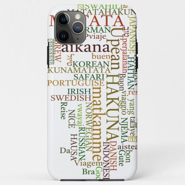 Coques Case-Mate iPhone Hakuna Matata Global Word Cloud Art (Dos)