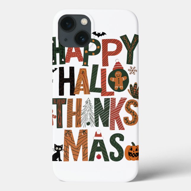Coques Case-Mate iPhone HalloThanksMas Perfect Holiday Fun Fun (Verso)