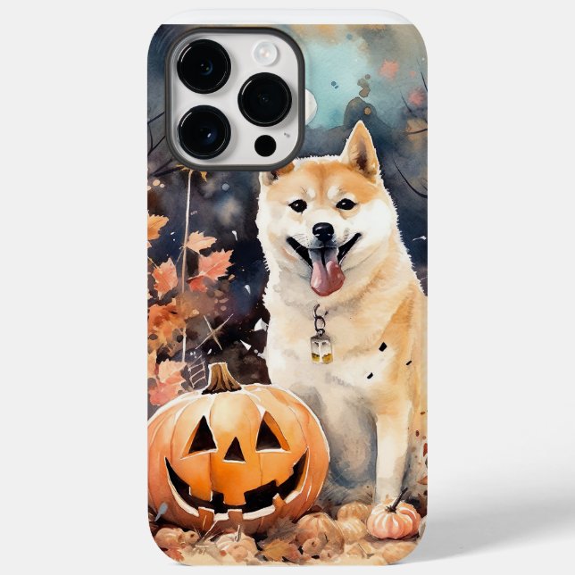 Coques Case-Mate iPhone Halloween Akita Avec Peur Citrouille (Verso)