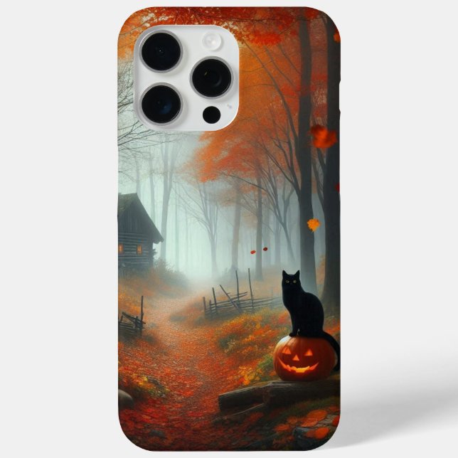 Coques Case-Mate iPhone Halloween/Automne/Automne/citrouille/chat (Verso)