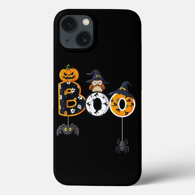 Coques Case-Mate iPhone Halloween Boo Owl Avec Sorcière Casquette Araignée (Verso)