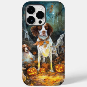 Coque Pour Pour iPhone 14 Pro Max Halloween Brittany Spaniel avec citrouilles effray
