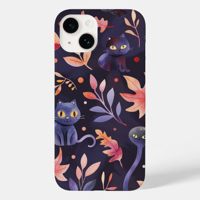 Coques Case-Mate iPhone Halloween Chats noirs et Lunes Enfants en cuisine  (Verso)