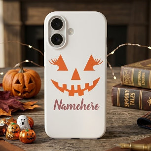 Coques iPhone 16 Halloween Citrouille Jack-o'-lantern fille personn