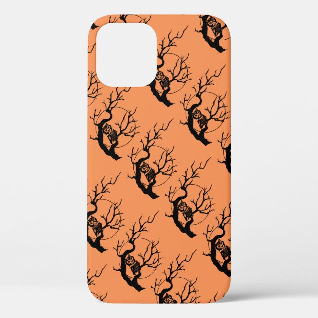 Coques Case-Mate iPhone Halloween des Chouettes orange et noire (Verso)