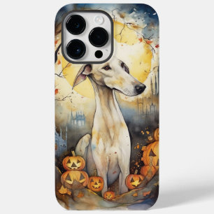 Coque Pour Pour iPhone 14 Pro Max Halloween Greyhound Avec La Peur Citrouille