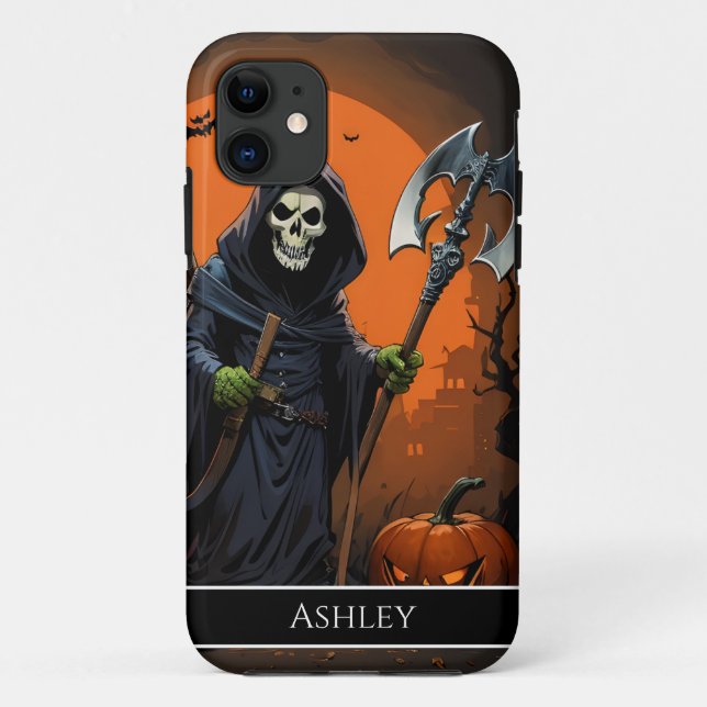 Coques Case-Mate iPhone Halloween Grim Reaper Personnalisé (Dos)