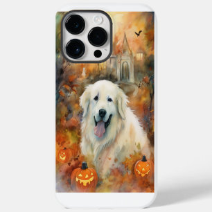Coque Pour Pour iPhone 14 Pro Max Halloween les grandes Pyrénées avec la peur Citrou