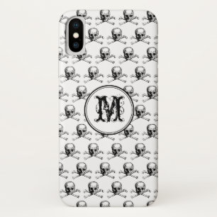 Case-Mate iPhone Case Halloween noir blanc crâne Personnalisé Monogramme