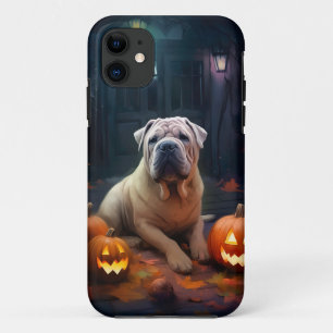 Case-Mate iPhone Case Halloween Shar Pei avec citrouilles effrayant