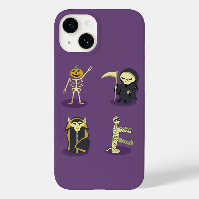 Coques Case-Mate iPhone Halloween Squelette Dracula Mummy Griffe Reaper (Verso)