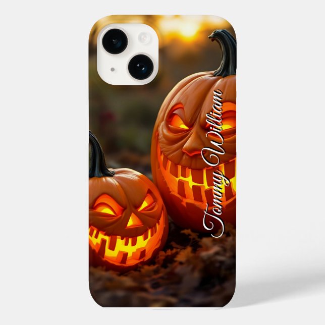 Coques Case-Mate iPhone Halloween style rétro Citrouille (Verso)