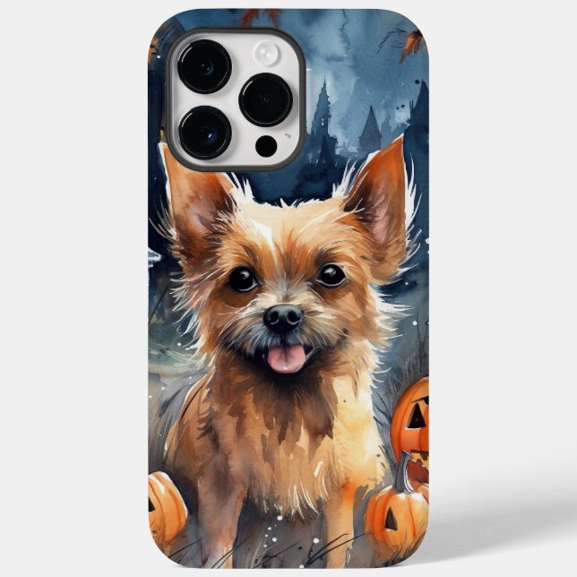 Coques Case-Mate iPhone Halloween Terrier Australien Avec Peur Citrouille (Verso)
