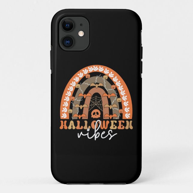 Coques Case-Mate iPhone Halloween Vibes Boho Rainbow Automne Éffrayant (Dos)