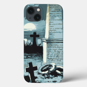 iPhone 13 Case Halloween vintage, cimetière effrayant avec des to
