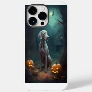 Coque Pour Pour iPhone 14 Pro Max Halloween Weimaraner avec la peur Citrouille