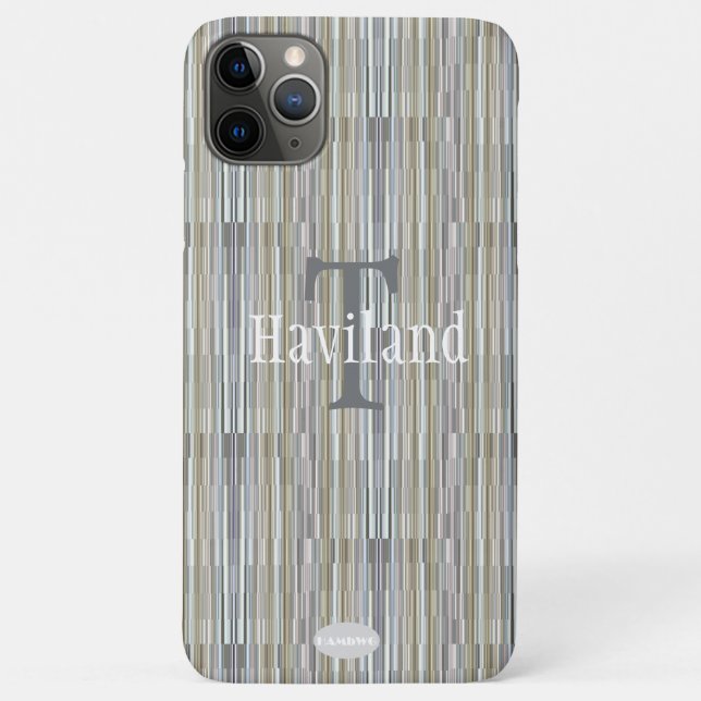 Coques Case-Mate iPhone HAMbWG Gray Gold Gradient Monogramme (Dos)