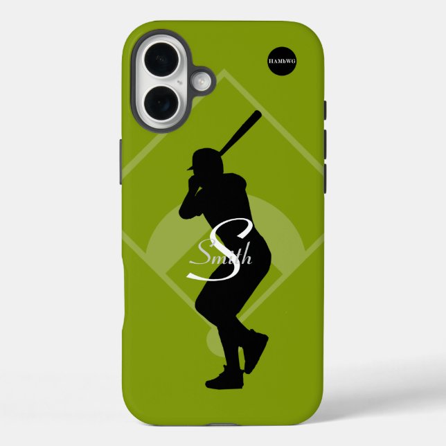 Coques Case-Mate iPhone HAMbyWG - Graphique du joueur de baseball et votre (Verso)