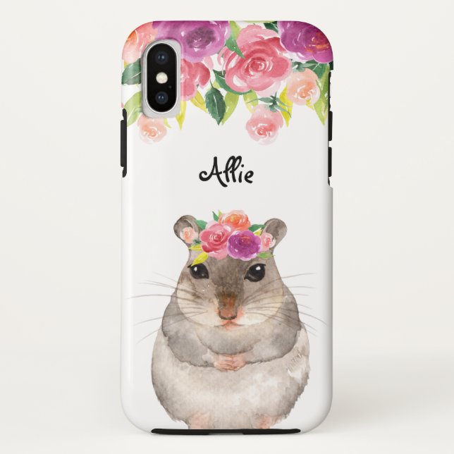 Coques Case-Mate iPhone Hamster et fleurs personnalisés (Dos)