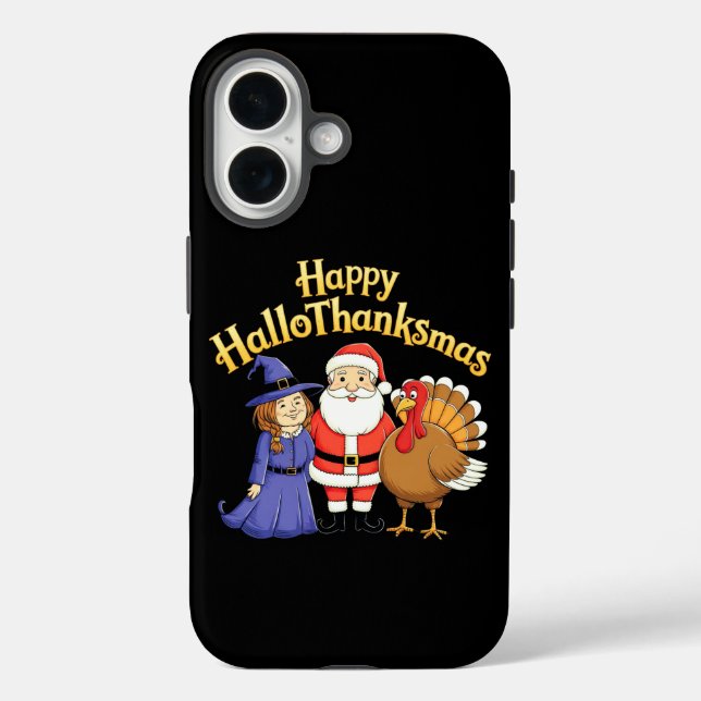 Coques Case-Mate iPhone Happy HalloThanksmas Lovers Design (Verso)