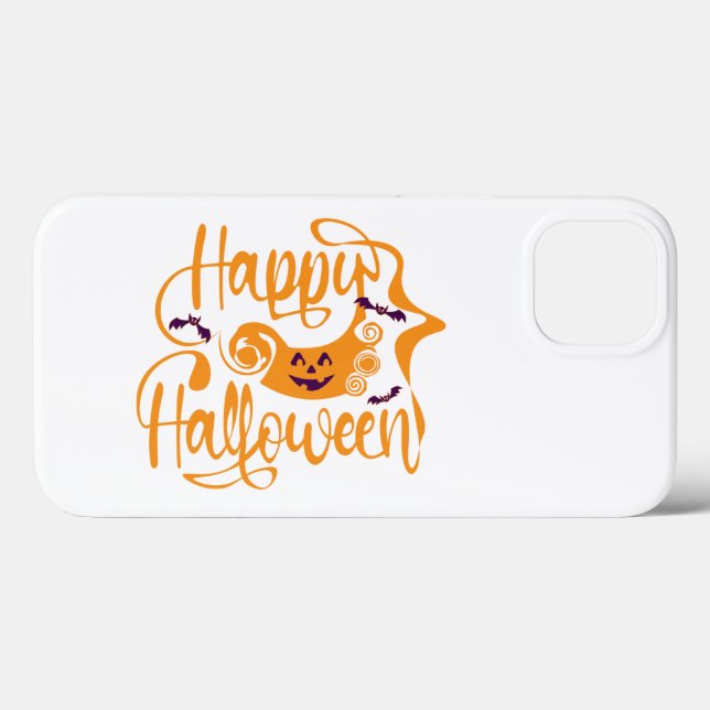 Coques Case-Mate iPhone Happy Halloween chauves-souris Jack-o'-lantern (Verso (horizontal))