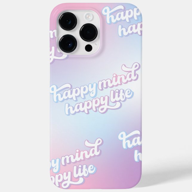 Coques Case-Mate iPhone Happy Life Cote, Inspirational, Couleurs Pastel (Verso)