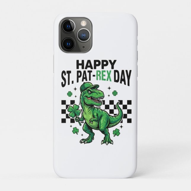 Coques Case-Mate iPhone Happy St Pat-Rex Day Dinosaur Party (Dos)