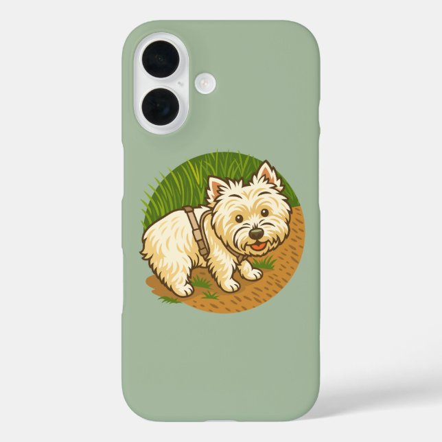 Coques Case-Mate iPhone Happy Westie on Nature Trail (Verso)