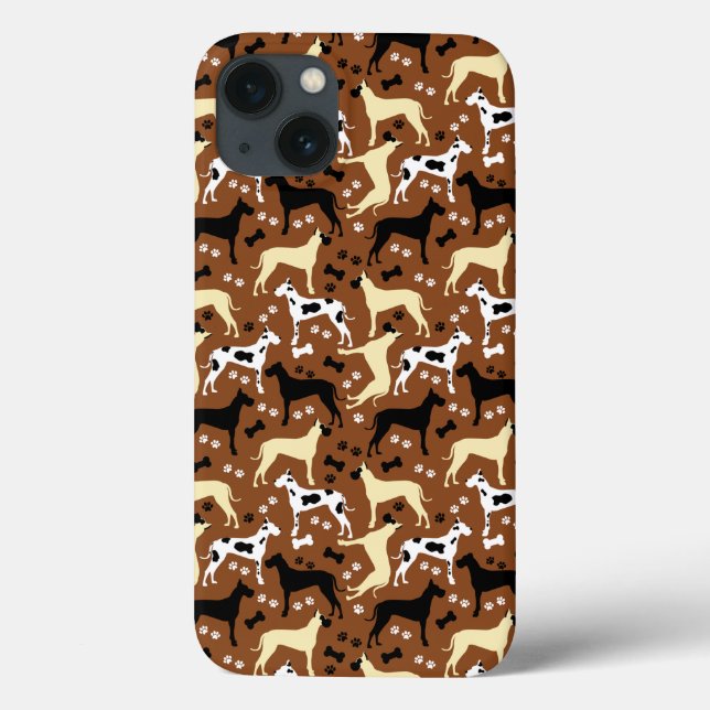 Coques Case-Mate iPhone Harlequin Motif de chiens des Grands Danois (Verso)