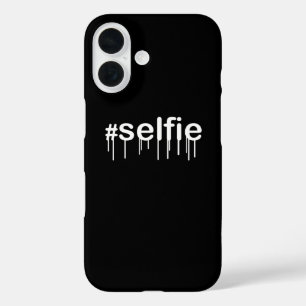 Coques iPhone 16 Hashtag Selfie Drooling sur Black
