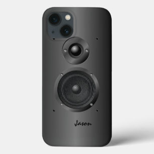 iPhone 13 Coque Haut-parleur de musique noire