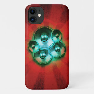 Case-Mate iPhone Case Haut-parleurs de musique et sunburst rouge