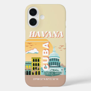 Coques iPhone 16 Havana Cuba Retro Art Voyage