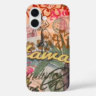 Coques iPhone 16 Hawaii Hula Fleur Voyage Vintage