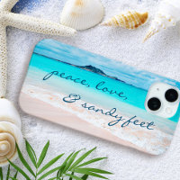 Hawaii Tropical Beach Peace Love Sandy Pieds Scrip