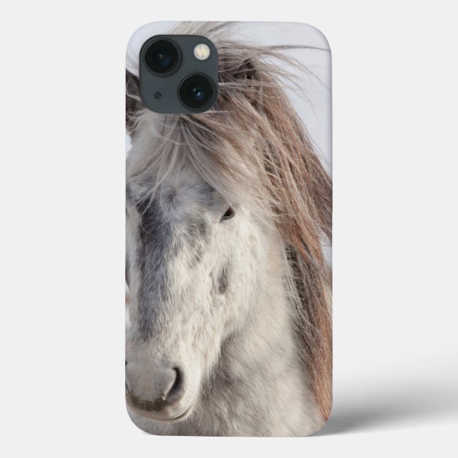 Coques Case-Mate iPhone Headshot islandais blanc de cheval (Verso)