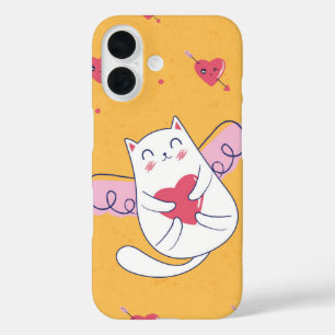 Coques iPhone 16 Heart Hug Kitty Purrfect Valentine